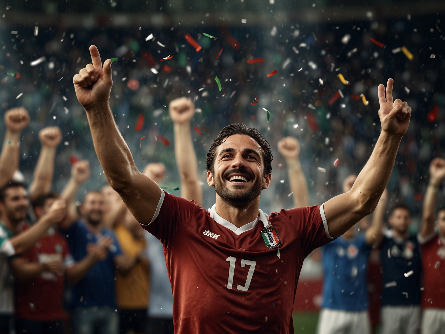 Giocatore che esulta allo stadio - immagine hero